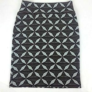 LULAROE CASSIE SKIRT GEOMETRIC OVER TRIBAL PRINT